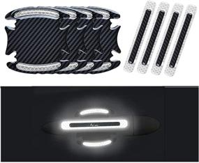 img 3 attached to 3D Car Reflective Sticker Door Handle Door Bowl Protection Guards Trim Stickers Universal Reflective Warning Anti Collision Scratches Protector ( 8Pcs Silver )