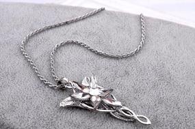 img 1 attached to Fairy Tale Inspired: LUREME® Arwen Silver Tone Zirconia Wings Pendant Necklace For Women And Girls (A1000004)