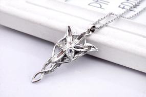 img 2 attached to Вдохновленный сказкой: LUREME® Arwen Silver Tone Zirconia Wings Pendant Necklace для женщин и девочек (A1000004)