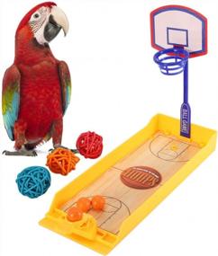 img 4 attached to Durable Pet Parrot Basketball Exercise Training Toy Set - Enhance Bird Intelligence And Skills With Educational Bird Toy