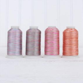 img 4 attached to 40Wt 1000M Polyester Embroidery Thread Set - 4 Pastel Variegated Shades - 5 Sets Available