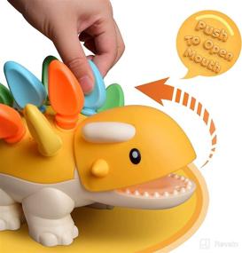 img 1 attached to 🦖 Enhance Fine Motor Skills with Montessori Toddler Sensory Toys - Colorful Dinosaur Toys for Baby 12-18 Months to 1-3 Years - Develop Number and Color Recognition in 1 2 3-Year-Olds