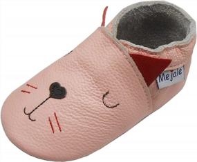 img 4 attached to Leather Baby Shoes For Crawling Infants And Toddlers: Cute Moccasins In Brown, White, Purple, Or Navy For Boys And Girls