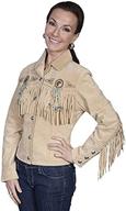 🧥 scully women's fringe leather chamois jacket: a stylish addition to women's coats, jackets & vests логотип