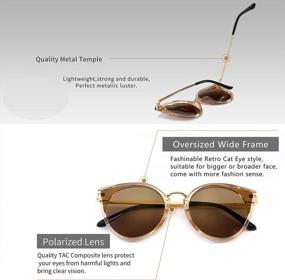 img 2 attached to Chic And Protective: SUNGAIT'S Oversized Polarized Cat Eye Sunglasses For Women