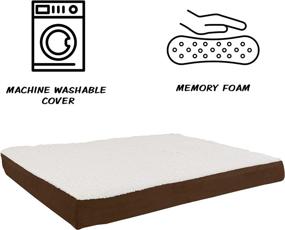 img 2 attached to 🐶 Petmaker Orthopedic Dog Bed – 2-Layer Memory Foam Bed w/Machine Washable Sherpa Top Cover – 36x27 Large Dog Bed for up to 65lbs – Brown Color