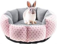 cozy winter bedding for small animals: fladorepet rabbit guinea pig cat house in soft pink (s(10inch)) logo