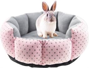 img 4 attached to Cozy Winter Bedding For Small Animals: FLAdorepet Rabbit Guinea Pig Cat House In Soft Pink (S(10Inch))