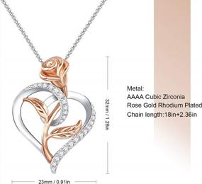 img 1 attached to Surprise Her With A Stunning 2-Tone Rose Pendant Necklace - The Perfect Valentine'S Day Gift!