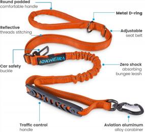 img 3 attached to Heavy Duty Dog Leash For Large & Medium Dogs By IOKHEIRA - Adjustable, Multifunctional, Orange