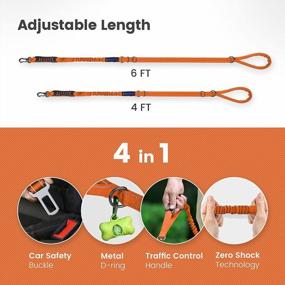 img 1 attached to Heavy Duty Dog Leash For Large & Medium Dogs By IOKHEIRA - Adjustable, Multifunctional, Orange