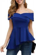 👚 jasambac women's off the shoulder ruffle peplum blouse: elegant asymmetrical styling logo