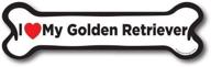 golden retriever dog bone magnet decal - high quality 2x7 inches automotive magnet for cars, trucks, and suvs logo