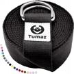tumaz yoga strap/stretch bands [15+ colors, 6/8/10 feet options] with extra safe adjustable d-ring buckle, durable and comfy delicate texture - best for daily stretching, physical therapy, fitness 1 logo