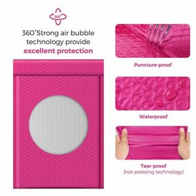 img 2 attached to 25 упаковок Fuxury Pink Bubble Mailers - водонепроницаемые мягкие конверты для безопасной доставки и упаковки товаров для малого бизнеса, 10,5x16 дюймов, самоклеящийся клей, # 5