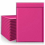 25 упаковок fuxury pink bubble mailers - водонепроницаемые мягкие конверты для безопасной доставки и упаковки товаров для малого бизнеса, 10,5x16 дюймов, самоклеящийся клей, # 5 логотип