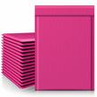 25 pack fuxury pink bubble mailers - waterproof cushioned envelopes for safe shipping and packaging of small business supplies, 10.5x16 inches, self seal adhesive, #5 logo
