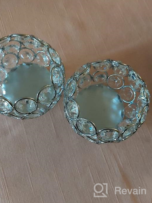 img 1 attached to Pack Of 2 Vincidern Silver Crystal Tealight Candle Holders - Elegant Table Centerpieces For Weddings, Home Decor, Parties, Thanksgiving, Christmas, Holidays review by Yadira Gray