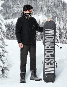 img 2 attached to Wespornow Мужские зимние лыжные/походные штаны: утепленные, с флисовой подкладкой, водонепроницаемые для активного отдыха в холодную погоду