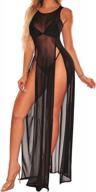 maximize your beach look with sheer mesh swimsuit cover up dress - sexy split maxi dresses for women's swimwear logo