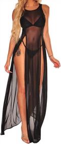 img 3 attached to Maximize Your Beach Look With Sheer Mesh Swimsuit Cover Up Dress - Sexy Split Maxi Dresses For Women'S Swimwear