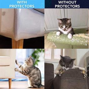 img 4 attached to Cat Scratch Deterrent & Furniture Protector Set (12 Pieces) - Anti-Scratch Couch Guards for Cats, Indoor Pet Claw Scratching Protection - 17 x 12 Inches