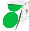 streamline inventory management with 500 green color-code dot stickers on a dispenser box by parlaim logo