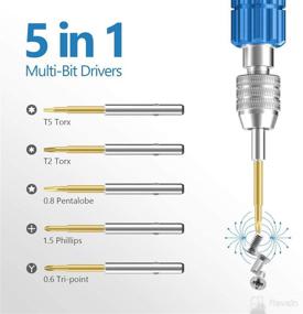 img 3 attached to 🛠️ 5-in-1 Multifunctional Precision Screwdriver Repair Tool Kit for iPhone, iPad, Electronics, Laptop, Tablet, Eyeglass - Includes Phillips, Pentalobe, Tri-Point, and Torx Magnetic Screwdrivers