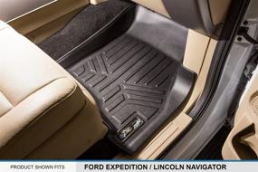 img 2 attached to 🔥 MAXLINER Floor Mats 3 Row Liner Set for 2011-2017 Expedition EL / Navigator L with 2nd Row Bench Seat or Console in Sleek Black - Enhanced SEO