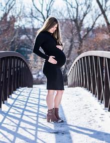 img 2 attached to Yeshape Long Sleeve Maternity Dress: Perfect For Daily Wear, Baby Showers, And Photoshoots