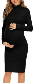 img 1 attached to Yeshape Long Sleeve Maternity Dress: Perfect For Daily Wear, Baby Showers, And Photoshoots