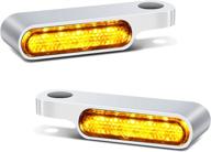 nthreeauto led handlebar turn signals - mini motorcycle blinkers for harley sportster dyna, honda shadow, kawasaki vulcan, yamaha v-star, road star - front marker light логотип