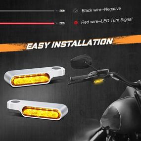 img 1 attached to NTHREEAUTO LED Handlebar Turn Signals - Mini Motorcycle Blinkers for Harley Sportster Dyna, Honda Shadow, Kawasaki Vulcan, Yamaha V-Star, Road Star - Front Marker Light