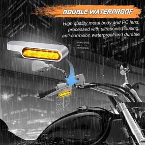 img 2 attached to NTHREEAUTO LED Handlebar Turn Signals - Mini Motorcycle Blinkers for Harley Sportster Dyna, Honda Shadow, Kawasaki Vulcan, Yamaha V-Star, Road Star - Front Marker Light