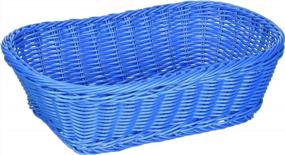 img 4 attached to Waterproof Dark Blue Rectangular Hand Woven Colorbasket For Storage