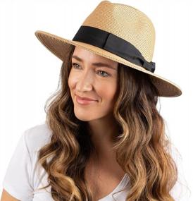 img 4 attached to Stylish Roll-Up Fedora Beach Hat For Women With Wide Brim And UPF 50 Sun Protection