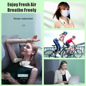 img 2 attached to 🌬️ Bladeless Neck Fan - Hands Free Portable Fan with Rechargeable Battery and 3 Air Flow Levels (Pink)