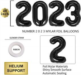 img 3 attached to Встречайте Новый год с 40-дюймовыми воздушными шарами из черной фольги 2023!