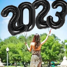 img 2 attached to Встречайте Новый год с 40-дюймовыми воздушными шарами из черной фольги 2023!