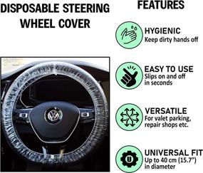 img 2 attached to 🚗 Hygienic Steering Wheel Protection: 200-Piece Set of Clear Plastic Disposable Steering Wheel Covers with Gear Selector Covers