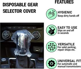 img 1 attached to 🚗 Hygienic Steering Wheel Protection: 200-Piece Set of Clear Plastic Disposable Steering Wheel Covers with Gear Selector Covers