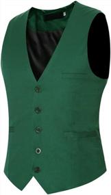 img 2 attached to Cloudstyle Mens V-Neck Dress Suit Business Casual Suit Vest Waistcoat 5 Button Slim Fit