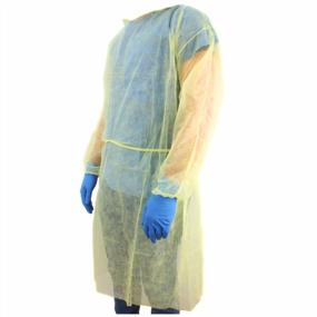 img 3 attached to Fluid-Resistant Full-Back Isolation Gown In Yellow - Case Of 50 By EverOne