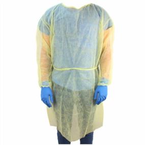 img 4 attached to Fluid-Resistant Full-Back Isolation Gown In Yellow - Case Of 50 By EverOne