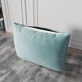 img 2 attached to Soft Back Cushions With Polyester Cover For Modular Sofa - Rectangle Shape, Aqua Blue, 25.2X18.1 Inch By HONBAY