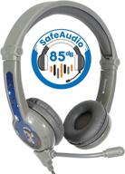 onanoff galaxy volume-safe kids school & gaming headset w/ microphone for ps4, xbox one, nintendo switch, pc - grey logo