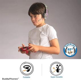 img 2 attached to ONANOFF Galaxy Volume-Safe Kids School &amp; Gaming Headset с микрофоном для PS4, Xbox One, Nintendo Switch, ПК - серый