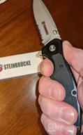 img 1 attached to Steinbrucke EDC Knife: 3.4'' Sandvik 14C28N Serrated Blade, G10 Aluminum Handle & Glass Breaker - Perfect Men Gift For Camping & Outdoor! review by Jason Connolly