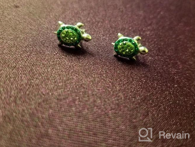 img 1 attached to 925 Sterling Silver Green Crystal Baby Sea Turtle Earring Set - Hypoallergenic Studs for Women, Girls & Kids, Rust-Proof with Free Gift Box for a Special Moment of Love review by Jonathan Robertson