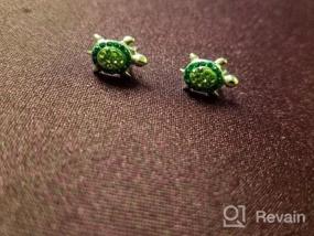 img 6 attached to 925 Sterling Silver Green Crystal Baby Sea Turtle Earring Set - Hypoallergenic Studs for Women, Girls & Kids, Rust-Proof with Free Gift Box for a Special Moment of Love